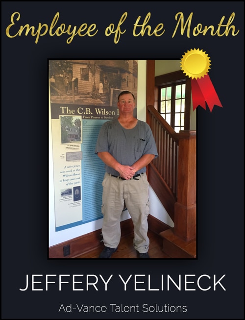 Jeffery Yelineck Employee of the Month