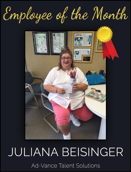 Juliana Beisinger Employee of the Month