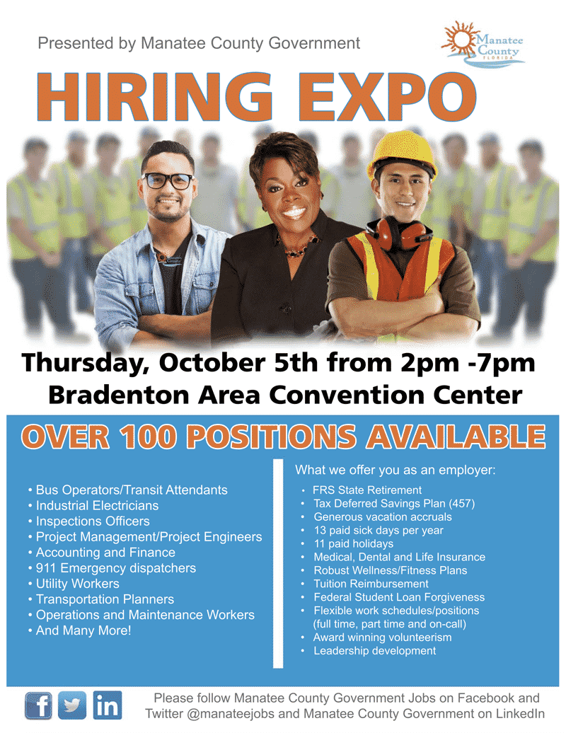 MANATEE COUNTY GOVERNMENT HIRING EXPO
